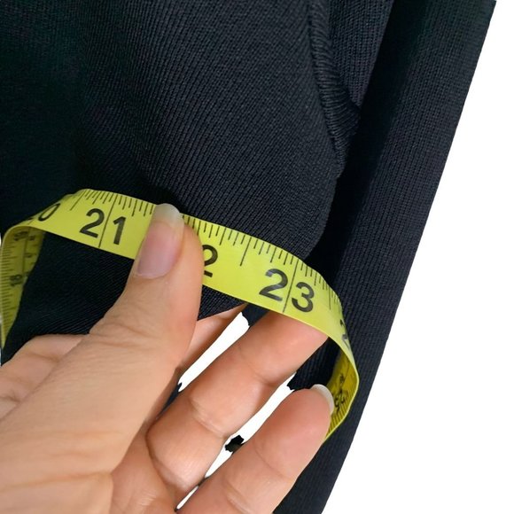 Exclusively Misook Black Stripe Pattern Long Sleeve Top Large - Picture 5 of 7